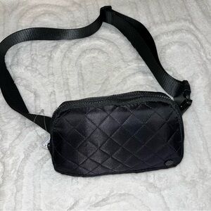 Quilted Black Crossbody Belt Bag